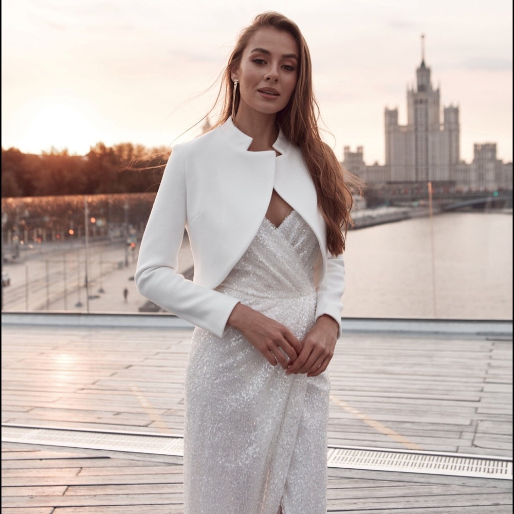 Handmade wool cashmere bridal coat/jacket